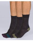 3 paia di calzini Le Style trio antracite duck
