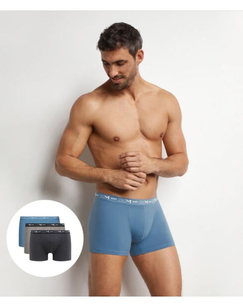 3 Boxers Coton Stretch Men lot city chiné