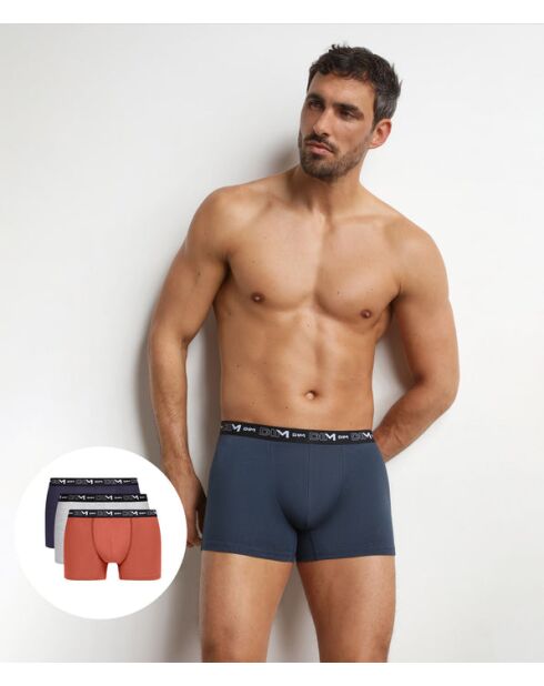 3 Boxers Coton Stretch Men lot hexagone