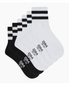 3 paia di calzini rinforzati con supporto bianco/bianco/nero