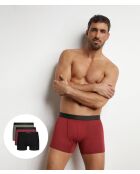 3 Boxershorts Pur Confort Lot schwarz/khaki/granatrot