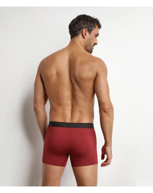 3 Boxers Pur Confort lot noir/kaki/rouge grenat