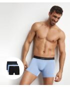 3 Boxershorts Pur Confort Lot schwarz/mitternachtsblau/schneeflockenblau