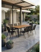 Ensemble repas Timbia 8 places noir/bois