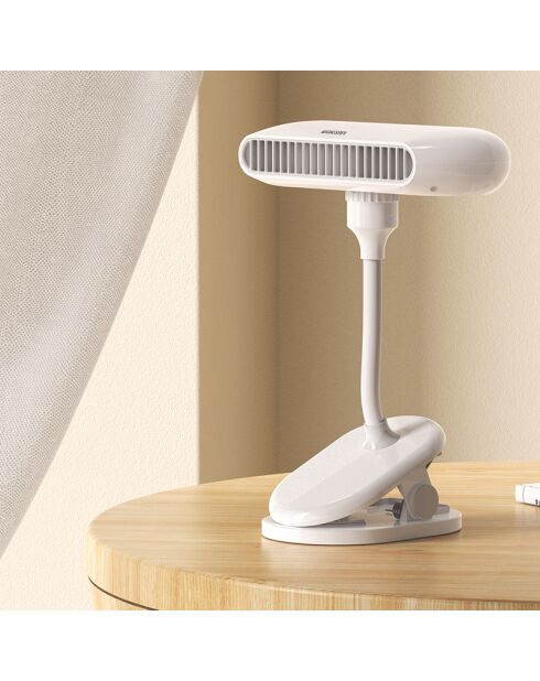Ventilateur de bureau portable FN3 blanc - 12.5x9.2x23.9 cm