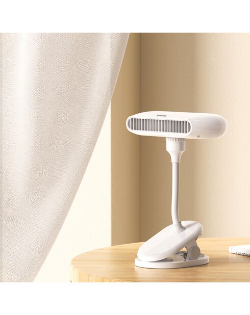 Ventilateur de bureau portable FN3 blanc - 12.5x9.2x23.9 cm
