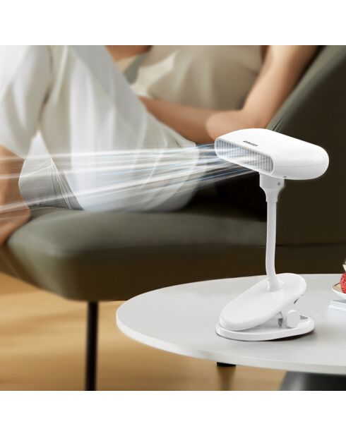 Ventilateur de bureau portable FN3 blanc - 12.5x9.2x23.9 cm