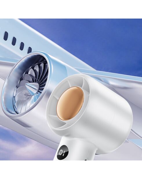 Ventilateur portable Turbo personnel FN2 blanc - 6.1x5.3x16.9 cm