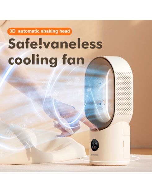 Ventilateur portable sans pales FN15 beige - 14x13x30 cm