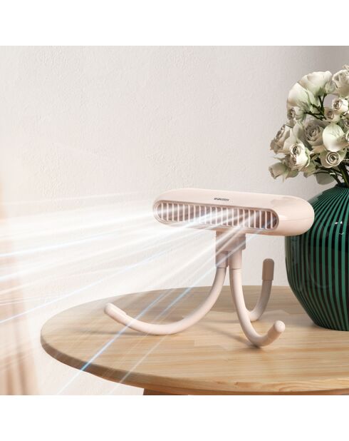 Ventilateur portable flexible FN4 rose - 10.1x9.4x20.9 cm