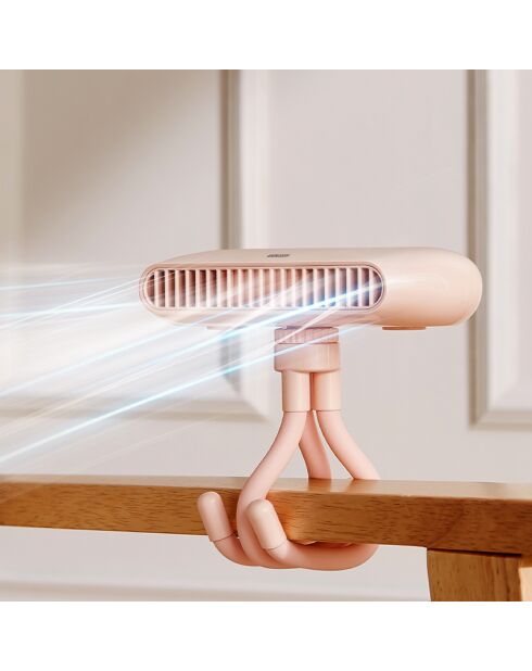 Ventilateur portable flexible FN4 rose - 10.1x9.4x20.9 cm