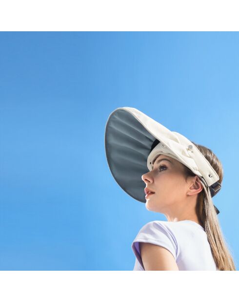 Chapeau à ventilation portable FN7 beige - 21.6x18.3x8.2 cm
