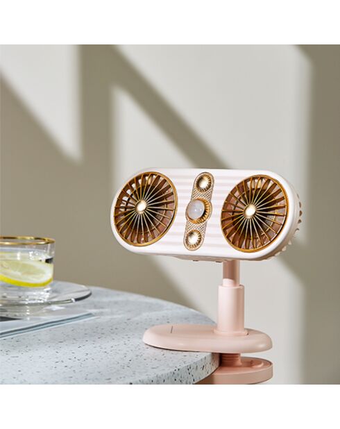 Ventilateur portable personnel FN13 rose - 17.8x20.8x6.3 cm