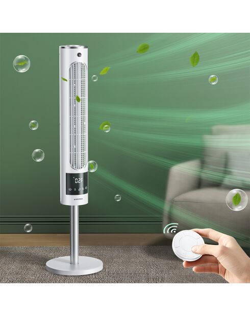 Ventilateur colonne portable FN14 blanc - 19x19x67 cm