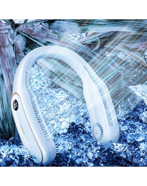Ventilateur portable personnel FN11 blanc - 18.9x5.6x20.8 cm
