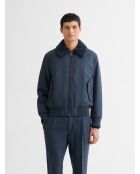 Blouson bomber à col sherpa dark navy