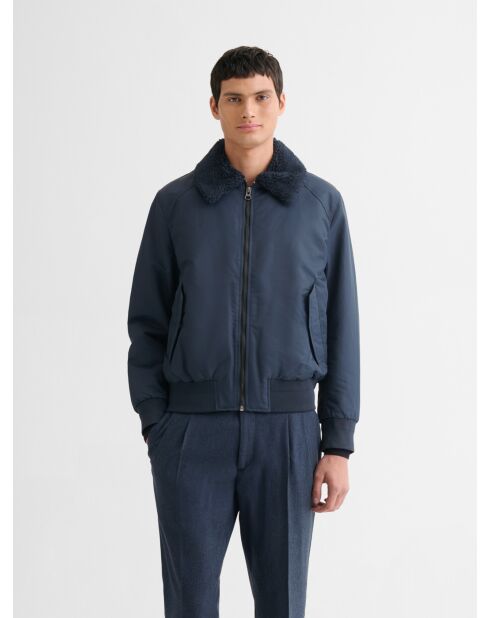 Blouson bomber à col sherpa dark navy