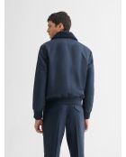Blouson bomber à col sherpa dark navy