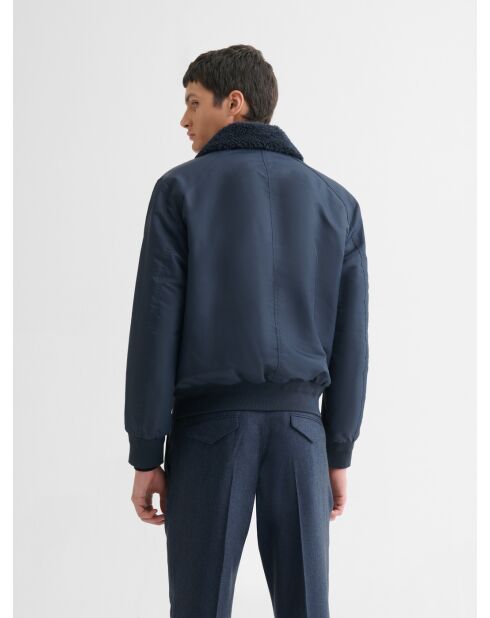 Blouson bomber à col sherpa dark navy