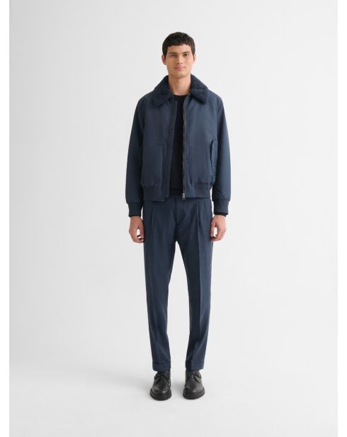 Blouson bomber à col sherpa dark navy