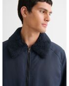 Blouson bomber à col sherpa dark navy