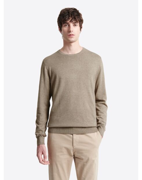 Maglione girocollo in jersey tortora