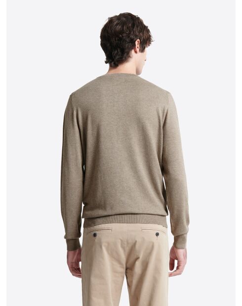 Maglione girocollo in jersey tortora