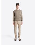 Maglione girocollo in jersey tortora