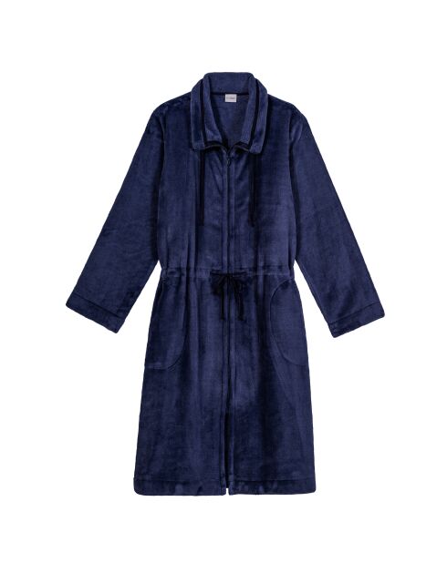 Marineblauwe jas met ritssluiting Essential H53B