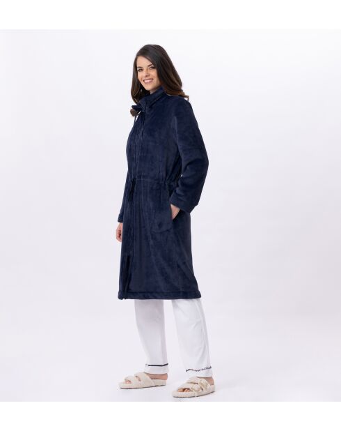 Marineblauwe jas met ritssluiting Essential H53B