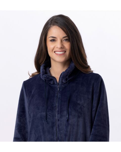 Marineblauwe jas met ritssluiting Essential H53B