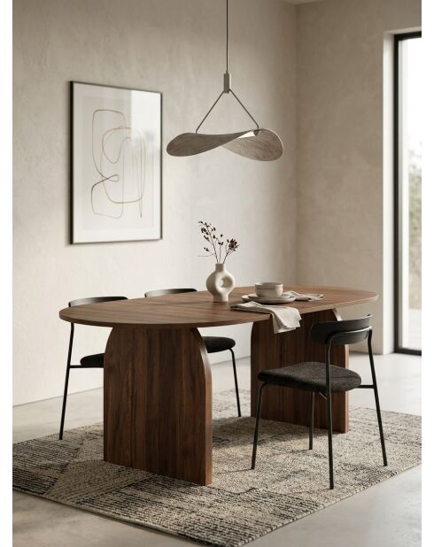 Japandi ausziehbarer Esstisch aus Nussbaumholz - 160/200x90x75 cm