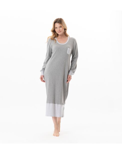 Chemise de nuit longue Flocon 111 gris chiné