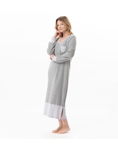 Chemise de nuit longue Flocon 111 gris chiné