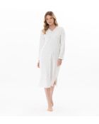 Chemise de nuit longue Cosy 111 ecru / ciel