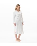 Chemise de nuit longue Cosy 111 ecru / ciel