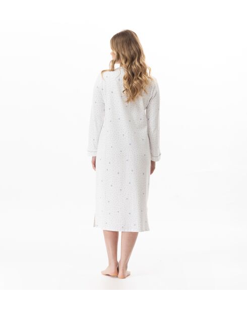Chemise de nuit longue Cosy 111 ecru / ciel