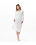 Chemise de nuit longue Cosy 111 ecru / ciel