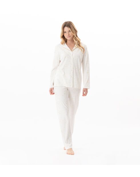 Pyjama boutonné Luna 106 ecru