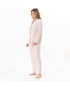 Pyjama boutonné Cosy 106 rose/gris