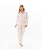 Pyjama boutonné Cosy 106 rose/gris