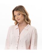 Pyjama boutonné Cosy 106 rose/gris
