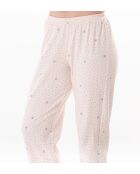 Pyjama boutonné Cosy 106 rose/gris