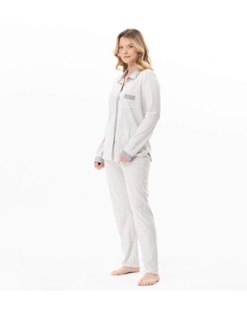 Pyjama boutonné Andy 106 gris chiné