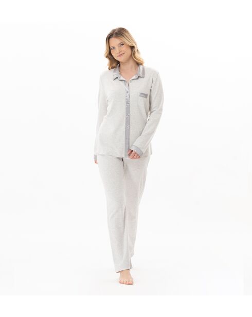 Pyjama boutonné Andy 106 gris chiné