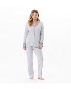 Pyjama boutonné Flocon 106 gris chiné