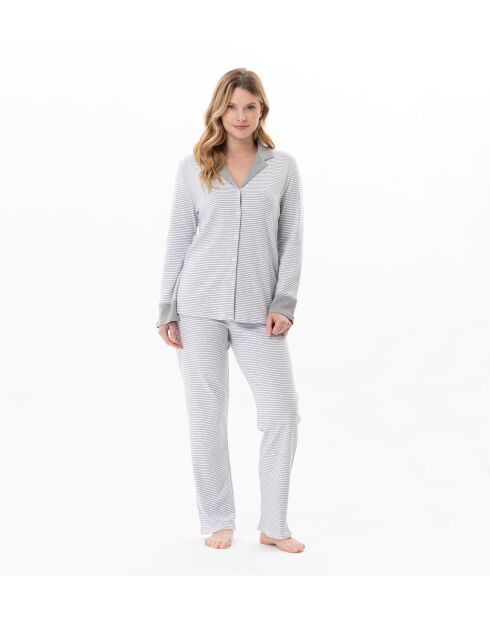 Pyjama boutonné Flocon 106 gris chiné