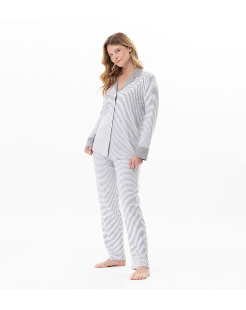 Pyjama boutonné Flocon 106 gris chiné