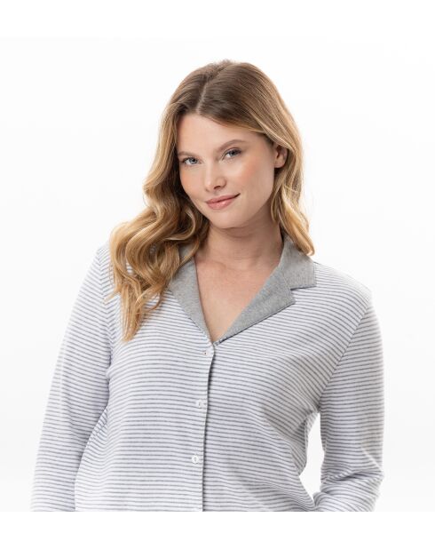 Pyjama boutonné Flocon 106 gris chiné