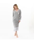 Chemise de nuit longue Flocon 111 gris chiné